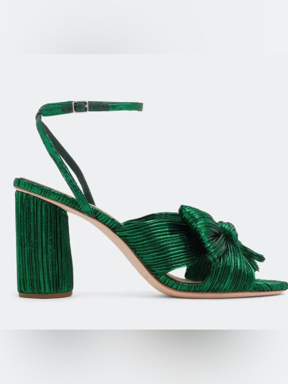 Loeffler Randall Camille Metallic Emerald Green Bow heels - Picture 7 of 7